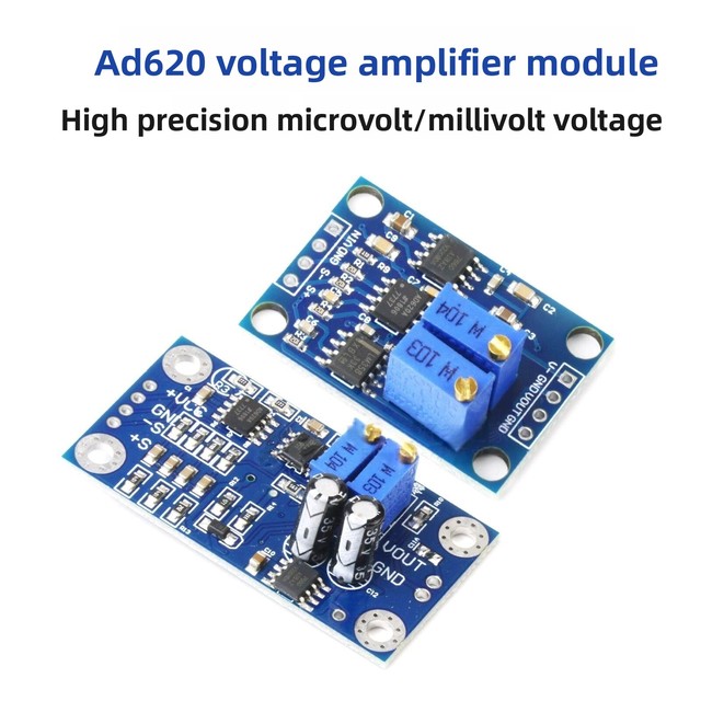 AD620 Instrumentation Amp Module Low Noise High Precision Gain 1-1000 Sensor Signal Conditioning Medical Industrial Measurement