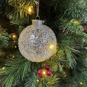 Bsci เครื่องประดับแก้วคริสต์มาสของบริษัทเครื่องประดับชิ้นส่วนแก้วลวดลายทำด้วยมือแก้วรูปทรงดาวน้ำแข็งเครื่องประดับคริสต์มาส - Product Image 5