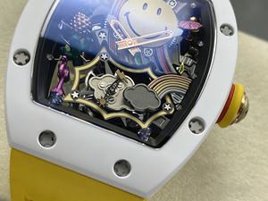 Reloj Mecánico de Lujo de Super Calidad, Resistente al Agua, 41 mm, Movimiento Automático, RM88 Smiley, Esqueleto de Cerámica Blanca - Product Image 4