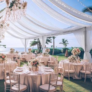 Rideaux de plafond blancs pour mariage, rideau en mousseline de soie en tissu transparent pour décoration de fête - Product Image 5