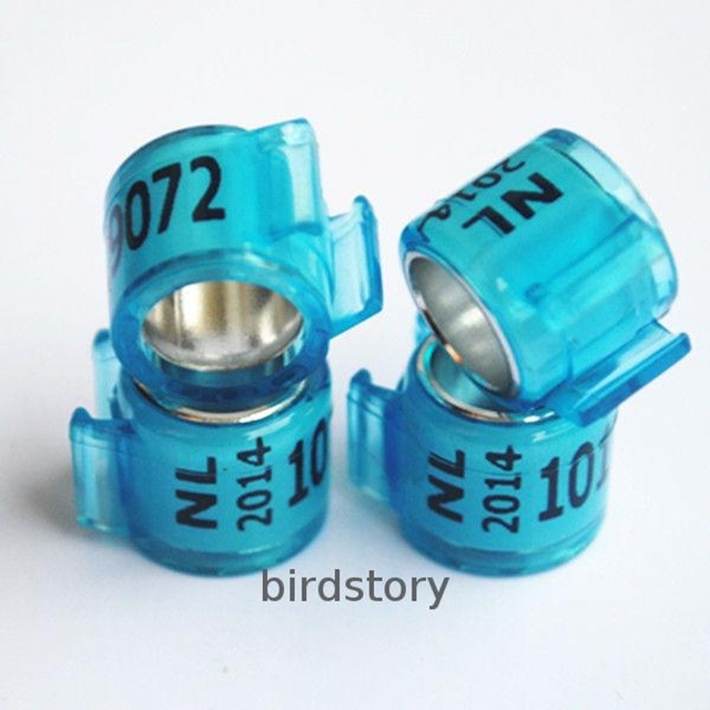 Pigeon Parrot Ring with Custom Name Mobile Number Serial Number Year Printed Made of Aluminium with 8mm Plastic Inner Diameter