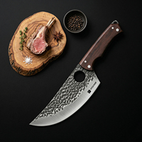 Couteau de cuisine à lame en acier à haute teneur en carbone, manche en bois, 6,8 pouces, tranchant durable, idéal pour la cuisine à domicile et les restaurants