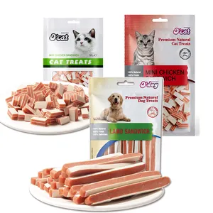 Atacado fábrica produtos pet food personalizado importadores fornecedor boa qualidade gato trata sanduíche cão lanches