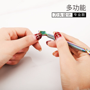 Poussoir à cuticules en acier inoxydable à double tête, outil de manucure professionnel pour usage domestique - Product Image 2