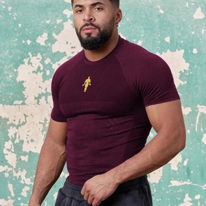 Camiseta Deportiva para Hombre, Estilo Americano, Alta Elasticidad, para Correr y Entrenamiento al Aire Libre - Product Image 4