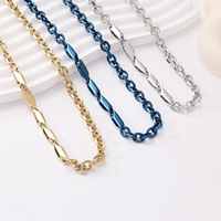 Pulsera de Cadena Cubana Simple Hecha a Mano, Estilo Hip Hop Punk, Impermeable, de Acero Inoxidable, Joyería de Moda, Collar para Mujer y Hombre, Venta al por Mayor