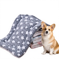 Coussin pour animaux de compagnie chaud et épais en peluche pour l'hiver, amovible et lavable, carré, antidérapant, motif étoile double face pour chat