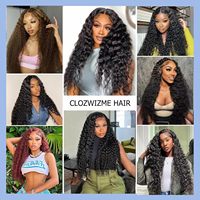 Extensiones de Cabello Humano Virgen 100% de Donante Único 15A, Ondulado Profundo, Doble Trama a Máquina, Paquete a Granel, Puede Permanecer Rizado, para Mujeres Negras