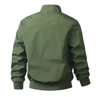 Blouson Aviateur Homme Rembourré Personnalisé OEM ODM avec Logo, Couleur Unie, Col Montant, Coupe-Vent Vintage, Multi-Poches