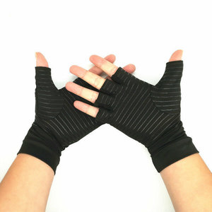 Guantes de Ciclismo de Medio Dedo para Hombre, Negros, Talla SML, Antideslizantes de Silicona con Iones de Cobre - Product Image 1