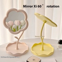 Portable tournesol forme maquillage miroir filles bureau coiffeuse suspendus bijoux caractéristique personnalisée pour chambre dortoir