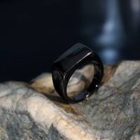 Custom Blank Siegelring Mode Rechteckig Glatt Einfach Einfach Cast Herren ring