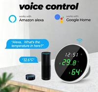 Écran LCD intelligent Tuya Wifi, capteur d'humidité et de température, moniteur de température et d'humidité Wi-Fi avec fonction horloge