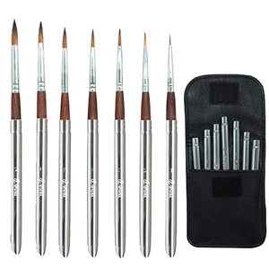 Juego de 7 Pinceles de Acuarela para Artistas de Viaje YIHUALE Modelo WWJ001 Eval, Desmontables, Portátiles, Compactos, Anti-desprendimiento, de Metal y Nailon - Product Image 1
