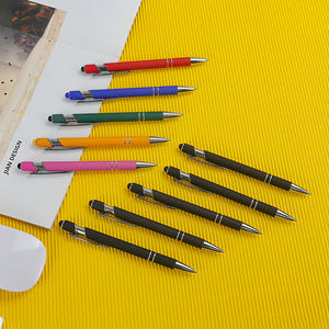 Stylo à bille en aluminium promotionnel le moins cher avec écran tactile en caoutchouc souple, logo personnalisé bon marché pour télé<span class=keywords><strong>phone</strong></span>, stylo à bille - Product Image 2