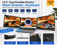 Moniteur portable triple écran en gros, double écran externe pour les voyages d'affaires et le gaming