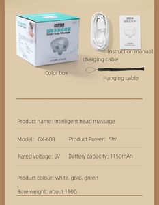 Masajeador vibrador de cabeza de masaje eléctrico inteligente a prueba de agua caliente - Product Image 5