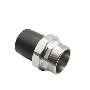 Trung Quốc nhà máy bán buôn màu đen HDPE Ống phù hợp Công Đoàn thẳng <span class=keywords><strong>PE</strong></span> nam chủ đề sắt Công Đoàn đánh bóng cho cống thủy lợi - Product Image 3