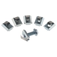 Écrou à fente en T pré-inséré robuste avec pince à ressort pour profilés en aluminium de la série 10