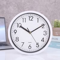 Meilleur prix, horloge murale circulaire classique, bon marché, à aiguilles mécaniques, en plastique, traditionnelle, pour cadeau
