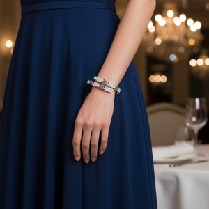 Braccialetto in acciaio inossidabile placcato oro braccialetto elegante braccialetto Fine gioielli - Product Image 3