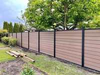 Clôture moderne en WPC co-extrudé, panneaux de clôture en composite bois-plastique pour jardin extérieur
