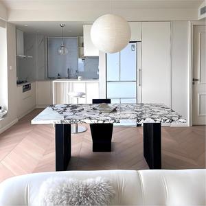 Mesa de Comedor Moderna de Lujo en Piedra Calacatta <span class=keywords><strong>Viola</strong></span> para 4-8 Personas, Mesa de Comedor de Piedra Sinterizada para Hogar y Comercio - Product Image 6