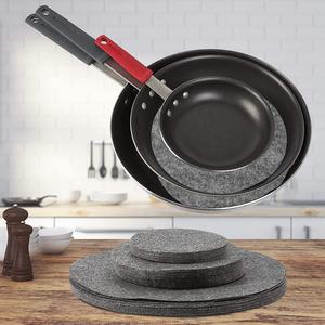 Lot de 48 tampons de protection ronds pour le stockage des plats en <span class=keywords><strong>porcelaine</strong></span>, 3 tailles, séparateurs d'assiettes en <span class=keywords><strong>feutre</strong></span> gris doux pour l'emballage des ustensiles de cuisine en <span class=keywords><strong>porcelaine</strong></span> - Product Image 6