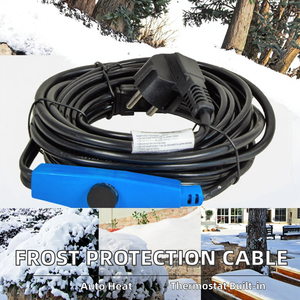 เทอร์โมสตัทสายเคเบิลทำความร้อนป้องกันน้ำแข็งเกาะแนวนอน -20C~0C 4 เมตร สำหรับท่อน้ำ ท่อทำความร้อนในสวน กันน้ำ ใช้กับรางน้ำ - Product Image 2