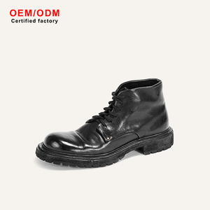 Bottes en cuir pour homme, faites à la main, sur mesure, style formel, avec couture Goodyear, nouvelle collection, doublure en cuir de cheval importé, cheville souple en cuir de cheval lavé. - Product Image 2