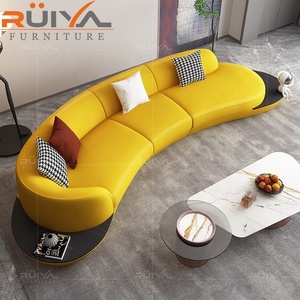 Sang Trọng Thiết Kế Thanh Lịch Vàng Da Cong <span class=keywords><strong>Sofa</strong></span> Thiết Kế Hiện Đại Cong <span class=keywords><strong>Sofa</strong></span> PHÒNG KHÁCH - Product Image 2