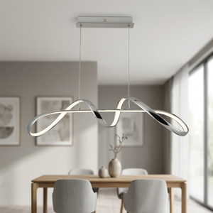 Modern Aluminum + Iron Long Shape Pendant <b>Light</b> 40W LED Dimmable Remote Control Middle Size 3000K-6000K for Living Room - Product Image 4