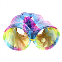 Tube de tunnel interactif pour chaton de couleur arc-en-ciel Tunnel de chat pliable à 3 voies résistant aux rayures pour l'intérieur