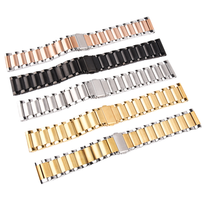 Correa de Repuesto para Reloj de Acero Inoxidable Sólido de Moda con 3 Cuentas, 20 mm 22 mm, para Samsung <span class=keywords><strong>Galaxy</strong></span> <span class=keywords><strong>Watch</strong></span> S2 S3 <span class=keywords><strong>S4</strong></span> S5 - Product Image 1