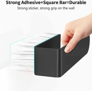 Hand <strong>Towel</strong> Holder, Self Adhesive <strong>Towel</strong> Racks for Bathroom Wall Mounted, Square Hand <strong>Towel</strong> Bar <strong>Stick</strong> <strong>on</strong> Wall for Kitchen Cabinet - Product Image 2