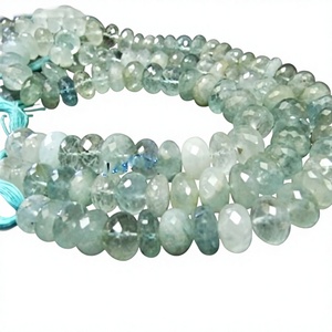 Perles d'aquamarine naturelles non traitées, taille 12 à 13 mm, brin de 8 pouces de long - Product Image 1