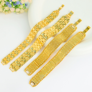 Pulseras Planas de Lujo Estilo Dubai, Personalizadas, Chapadas en Oro de 21k, para Mujeres y Hombres, Joyería para Regalo de Boda o Fiesta - Product Image 4
