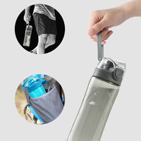 Bouteille d'eau en plastique 500ml, contenant avec logo personnalisable, pour l'extérieur, 1 couche, protection à ressort