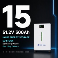 Kit solaire complet au lithium 15 kWh 51,2 V 300 Ah avec bande LED lumineuse et onduleur hybride 30 kW pour système hors réseau, stock entrepôt UE