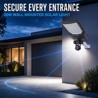 Lampadaire Solaire en Aluminium IP66 avec Caméra de Surveillance à Quatre Lentilles, Batterie au Plomb 30AH, pour Extérieur, Ferme, Route - Vente en Gros