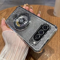 Coque de téléphone Google Pixel 10 XL en TPU+PC, pailletée, électroplaquée, avec coussin d'air, anneau magnétique, résistante aux chutes, support gyroscopique rotatif
