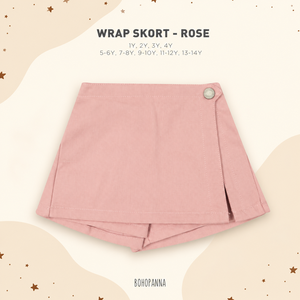 Kids <b>Wrap</b> Skort Broken <b>White</b> Cotton Canvas Button Front Mid Waist Skort Shorts Good Quality Skort Plain Dyed BOHOPANNA - Product Image 4
