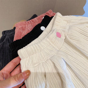 Girls' Corduroy <b>Pants</b> Fleece <b>Lined</b> Thick Winter Cotton Sport <b>Pants</b> Solid Color Long Outerwear Casual Wear - Product Image 3