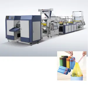 automatic ribbon through bag roll making machine drawtape trash bag making machine