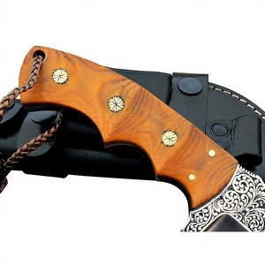 Cuchillo de Caza Multifuncional Industrial DIY de Acero de Damasco Hecho a Mano de Calidad Premium 2026 con Hoja Fija y Mango de Madera OEM - Product Image 6