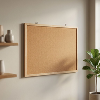Tableau d'affichage mural en liège naturel avec cadre en bois MDF, non magnétique, avec options de tailles personnalisées et de logo pour la maison, le bureau et l'école