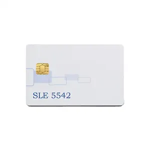 CR80 مخصصة للطباعة بطاقة اتصال ذكية SLE5542 رقاقة RFID الأبيض بطاقة بنك ائتمانية