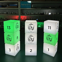 Veilleuse LED cube rechargeable à intensité variable avec logo personnalisé, télécommande, numéro de table personnalisé, code QR, 10cm, 15cm, 20cm