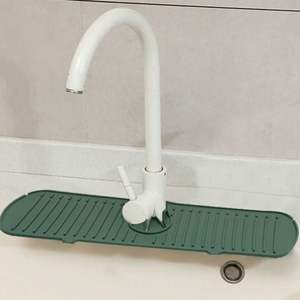 Tapis anti-éclaboussures pour robinet de cuisine en acier inoxydable et cuivre, support de drainage pour éponge, protection de comptoir, écologique et durable - Product Image 3