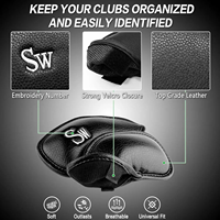Vente en gros de nouveaux designs de housses de clubs de golf en cuir PU personnalisées, imperméables, accessoires de golf, logo brodé, housses de clubs de golf populaires